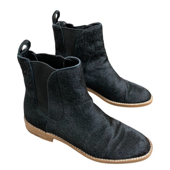 1. State Women’s Chelsea Boots Pony Hair Black Pull on Round toe Booties Size 6 - Picture 3 of 16